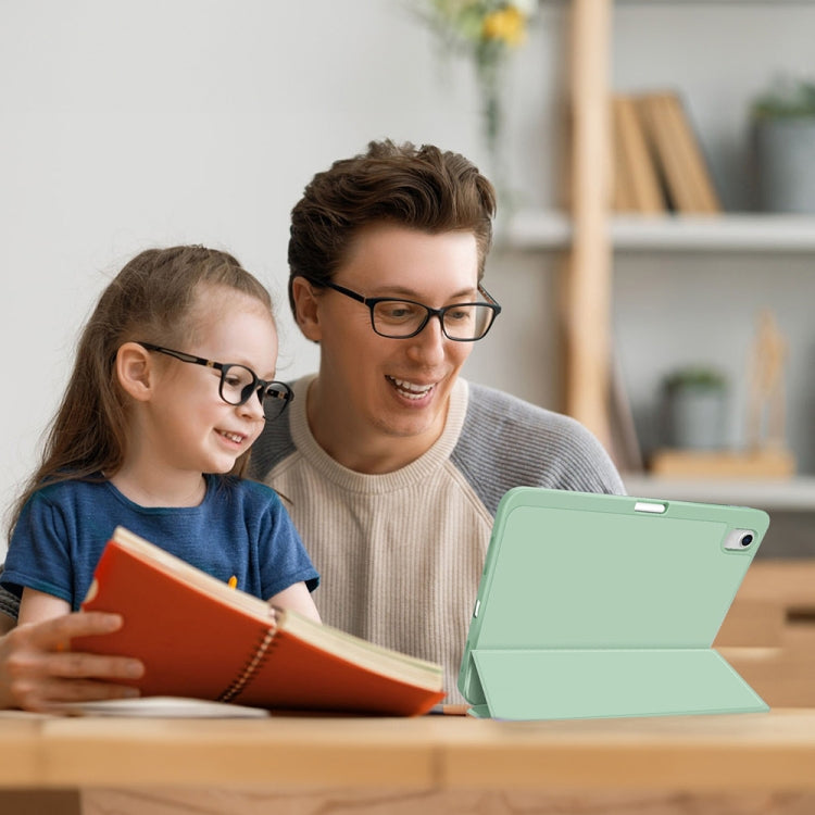 For iPad Air 5 / 4 3-fold TPU Smart Leather Tablet Case with Pen Slot(Green) - iPad Air (2022) / (2020) 10.9 Cases by buy2fix | Online Shopping UK | buy2fix