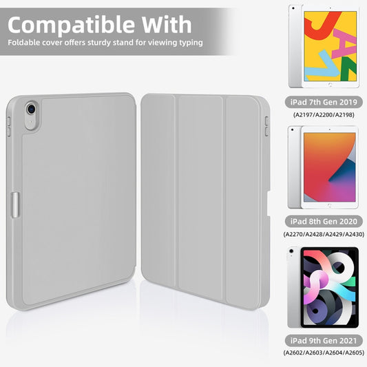 For iPad Air 11 2025 / 2024 3-fold TPU Smart Leather Tablet Case with Pen Slot(Grey) by buy2fix