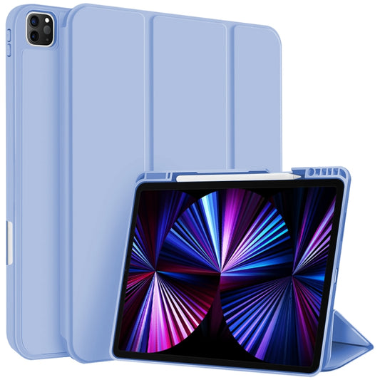 For iPad Pro 11 2022 / 2021 / 2020 3-fold TPU Smart Leather Tablet Case with Pen Slot(Ice Blue) - iPad Pro 11 (2022/2021) Cases by buy2fix | Online Shopping UK | buy2fix