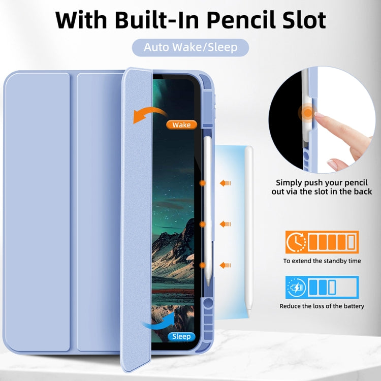 For iPad Pro 11 2022 / 2021 / 2020 3-fold TPU Smart Leather Tablet Case with Pen Slot(Ice Blue) - iPad Pro 11 (2022/2021) Cases by buy2fix | Online Shopping UK | buy2fix