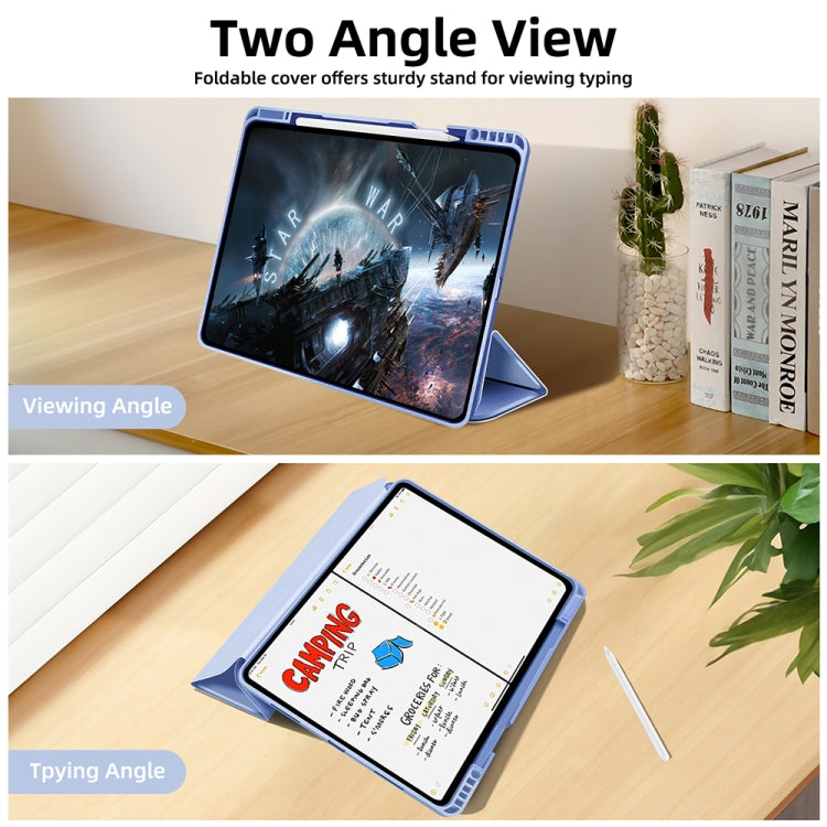 For iPad Pro 11 2022 / 2021 / 2020 3-fold TPU Smart Leather Tablet Case with Pen Slot(Ice Blue) - iPad Pro 11 (2022/2021) Cases by buy2fix | Online Shopping UK | buy2fix