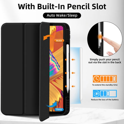 For iPad Pro 11 2022 / 2021 / 2020 3-fold TPU Smart Leather Tablet Case with Pen Slot(Black) - iPad Pro 11 (2022/2021) Cases by buy2fix | Online Shopping UK | buy2fix