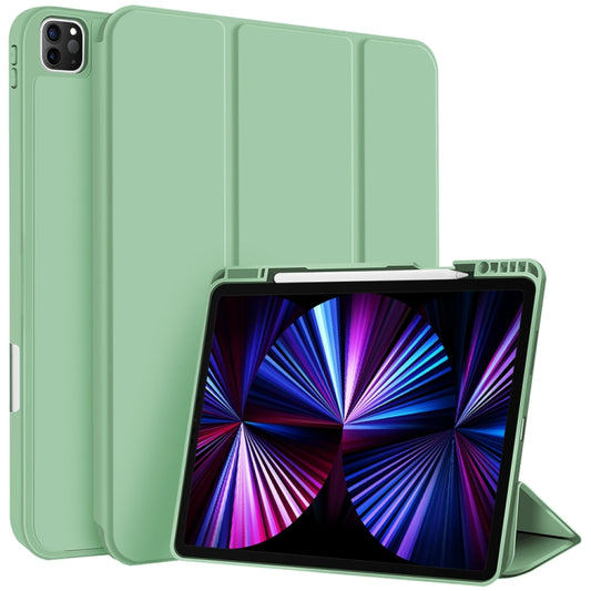 For iPad Pro 11 2022 / 2021 / 2020 3-fold TPU Smart Leather Tablet Case with Pen Slot(Green) - iPad Pro 11 (2022/2021) Cases by buy2fix | Online Shopping UK | buy2fix
