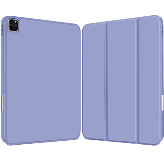 For iPad Pro 11 2022 / 2021 / 2020 3-fold TPU Smart Leather Tablet Case with Pen Slot(Lavender Purple) - iPad Pro 11 (2022/2021) Cases by buy2fix | Online Shopping UK | buy2fix