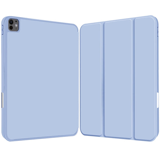 For iPad Pro 11 2025 / 2024 3-fold TPU Smart Leather Tablet Case with Pen Slot(Ice Blue) by buy2fix