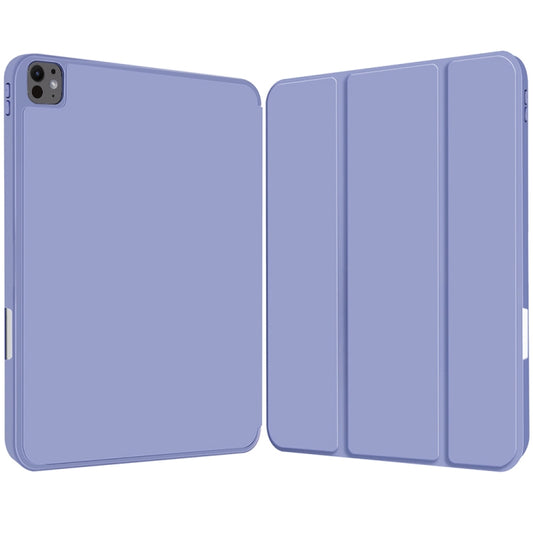 For iPad Pro 11 2025 / 2024 3-fold TPU Smart Leather Tablet Case with Pen Slot(Lavender Purple) by buy2fix