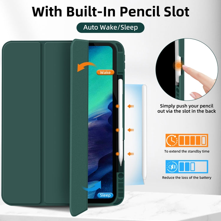 For iPad Pro 12.9 3-fold TPU Smart Leather Tablet Case with Pen Slot(Dark Green) - iPad Pro 12.9 (2020) Cases by buy2fix | Online Shopping UK | buy2fix