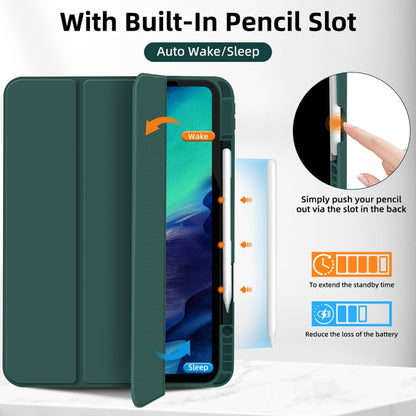 For iPad Pro 12.9 3-fold TPU Smart Leather Tablet Case with Pen Slot(Dark Green) - iPad Pro 12.9 (2020) Cases by buy2fix | Online Shopping UK | buy2fix