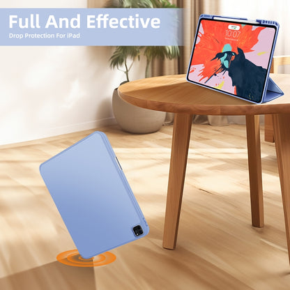 For iPad Pro 12.9 3-fold TPU Smart Leather Tablet Case with Pen Slot(Ice Blue) - iPad Pro 12.9 (2020) Cases by buy2fix | Online Shopping UK | buy2fix