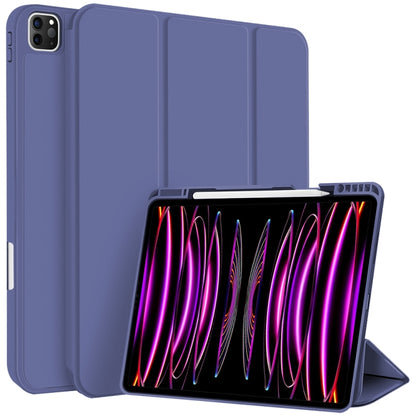 For iPad Pro 12.9 3-fold TPU Smart Leather Tablet Case with Pen Slot(Royal Blue) - iPad Pro 12.9 (2020) Cases by buy2fix | Online Shopping UK | buy2fix