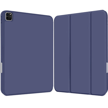 For iPad Pro 12.9 3-fold TPU Smart Leather Tablet Case with Pen Slot(Royal Blue) - iPad Pro 12.9 (2020) Cases by buy2fix | Online Shopping UK | buy2fix