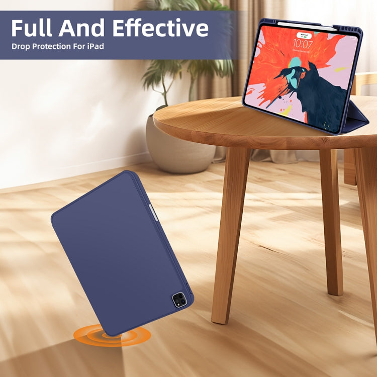 For iPad Pro 12.9 3-fold TPU Smart Leather Tablet Case with Pen Slot(Royal Blue) - iPad Pro 12.9 (2020) Cases by buy2fix | Online Shopping UK | buy2fix