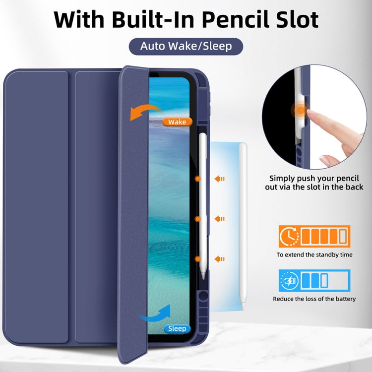 For iPad Pro 12.9 3-fold TPU Smart Leather Tablet Case with Pen Slot(Royal Blue) - iPad Pro 12.9 (2020) Cases by buy2fix | Online Shopping UK | buy2fix
