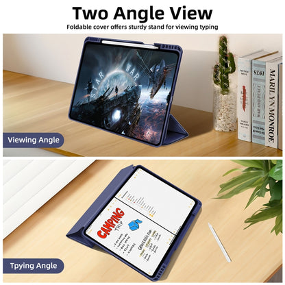 For iPad Pro 12.9 3-fold TPU Smart Leather Tablet Case with Pen Slot(Royal Blue) - iPad Pro 12.9 (2020) Cases by buy2fix | Online Shopping UK | buy2fix