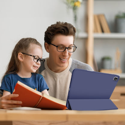 For iPad Pro 12.9 3-fold TPU Smart Leather Tablet Case with Pen Slot(Royal Blue) - iPad Pro 12.9 (2020) Cases by buy2fix | Online Shopping UK | buy2fix