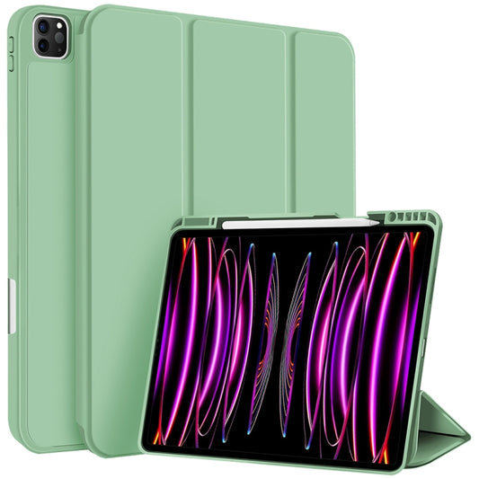For iPad Pro 12.9 3-fold TPU Smart Leather Tablet Case with Pen Slot(Green) - iPad Pro 12.9 (2020) Cases by buy2fix | Online Shopping UK | buy2fix