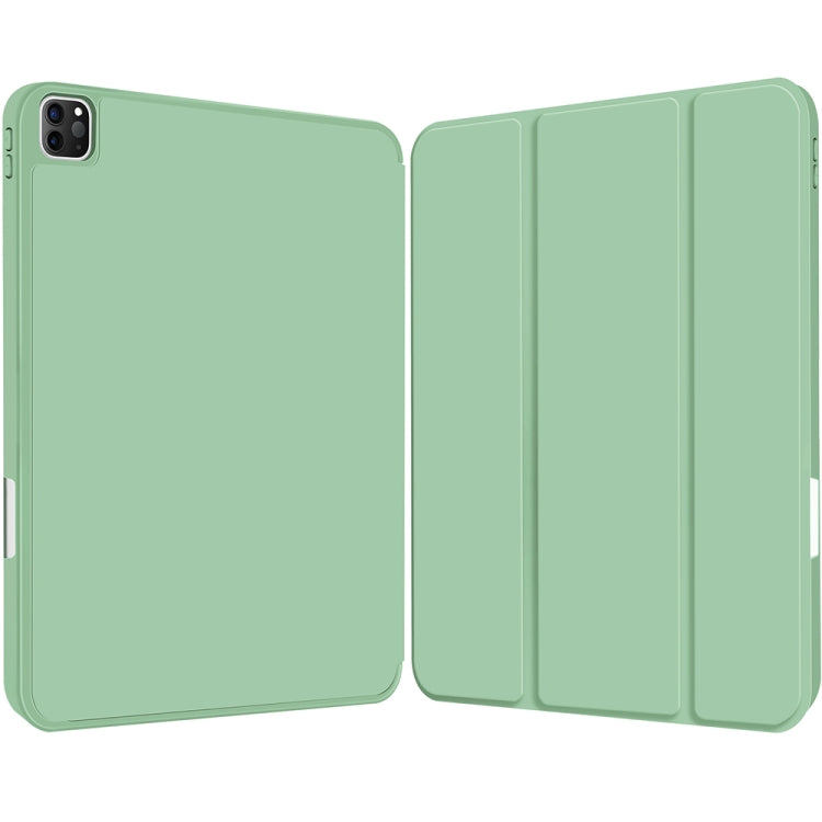 For iPad Pro 12.9 3-fold TPU Smart Leather Tablet Case with Pen Slot(Green) - iPad Pro 12.9 (2020) Cases by buy2fix | Online Shopping UK | buy2fix