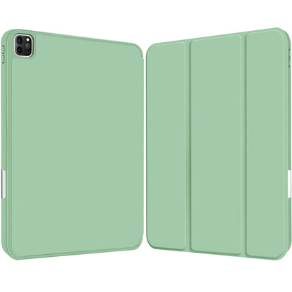 For iPad Pro 12.9 3-fold TPU Smart Leather Tablet Case with Pen Slot(Green) - iPad Pro 12.9 (2020) Cases by buy2fix | Online Shopping UK | buy2fix