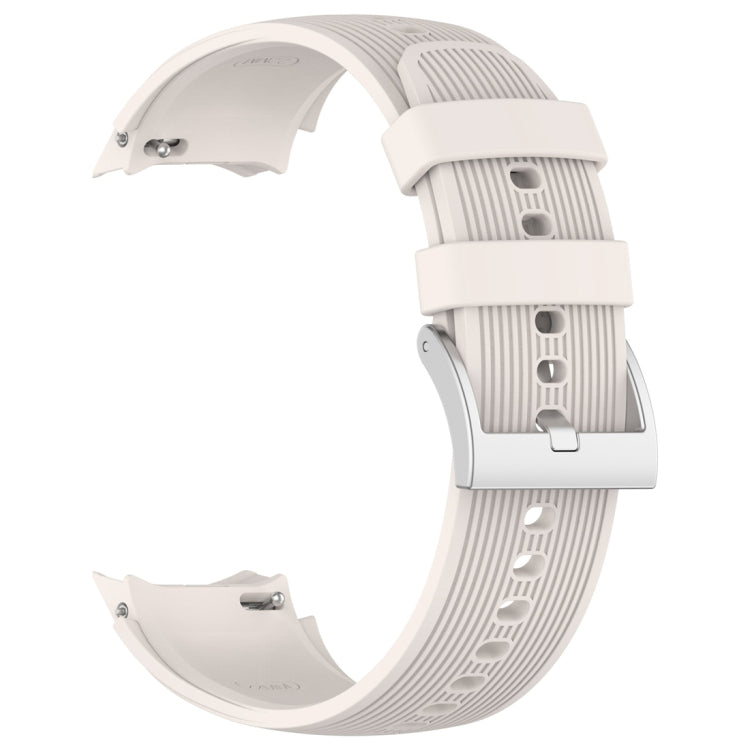 For OPPO Watch X / OnePlus Watch 2 Vertical Texture Silicone Watch Band(Creamy White) - Watch Bands by buy2fix | Online Shopping UK | buy2fix