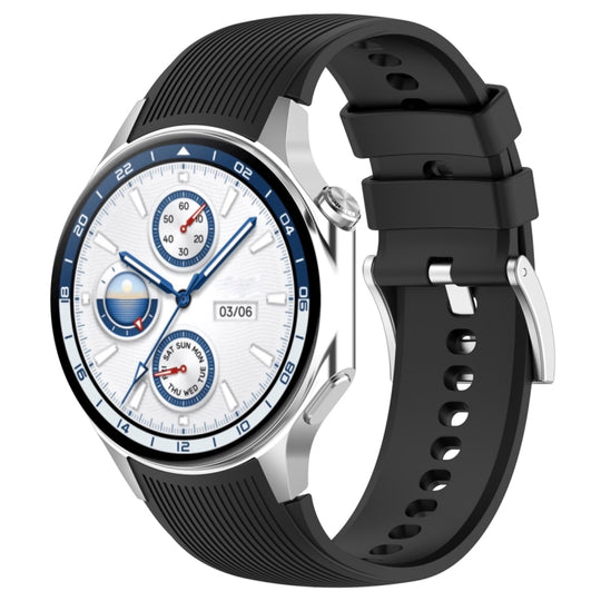 For OPPO Watch X2 Vertical Texture Silicone Watch Band(Black)