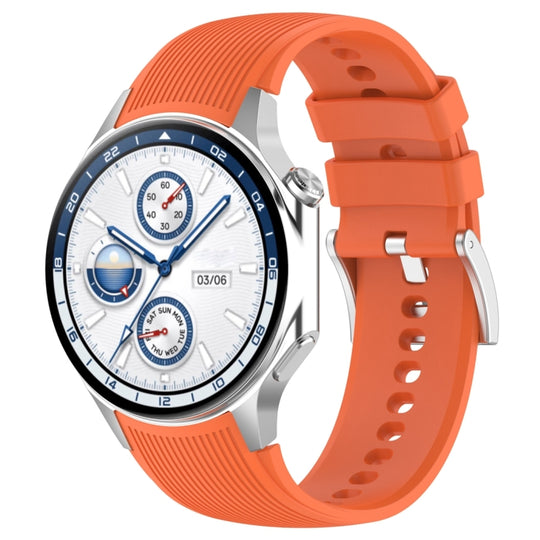 For OPPO Watch X2 Vertical Texture Silicone Watch Band(Orange)
