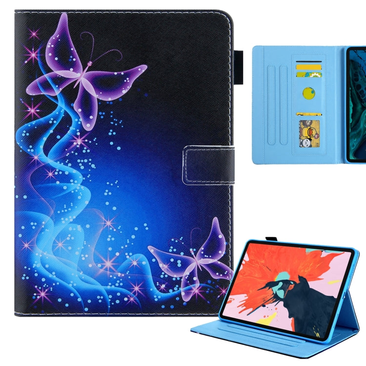 For iPad Pro 11 2024 Colored Drawing Leather Smart Tablet Case(Dual Purple Butterflies) - iPad Pro 11 2024 Cases by buy2fix | Online Shopping UK | buy2fix