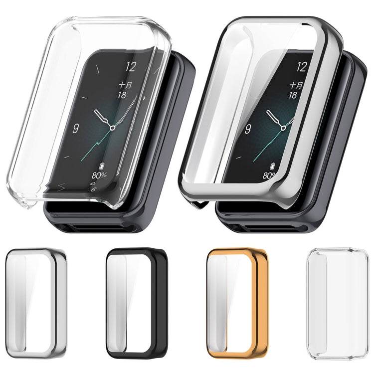 For Honor Band 9 Full Coverage TPU Electroplated Watch Protective Case(Transparent) - Watch Cases by buy2fix | Online Shopping UK | buy2fix