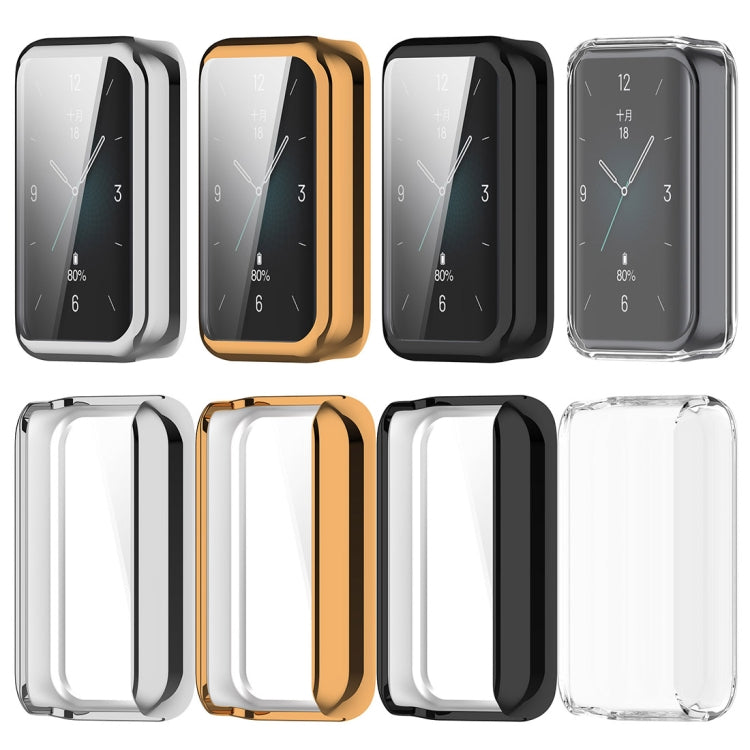 For Honor Band 9 Full Coverage TPU Electroplated Watch Protective Case(Transparent) - Watch Cases by buy2fix | Online Shopping UK | buy2fix