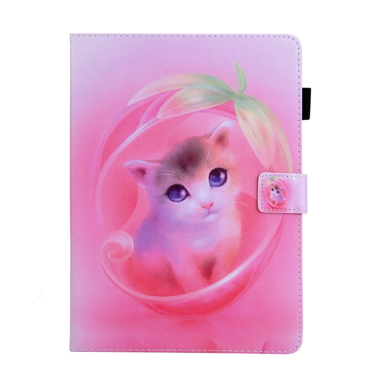 For iPad Pro 11 2024 Colored Drawing Leather Smart Tablet Case(Pink Cat) - iPad Pro 11 2024 Cases by buy2fix | Online Shopping UK | buy2fix