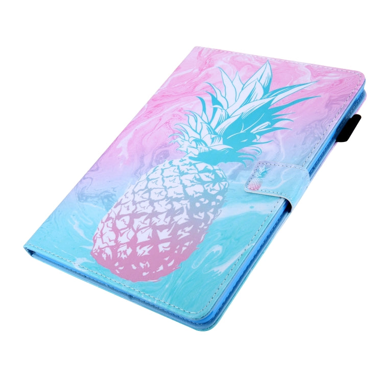 For iPad Pro 11 2024 Colored Drawing Leather Smart Tablet Case(Blue Pink Pineapple) - iPad Pro 11 2024 Cases by buy2fix | Online Shopping UK | buy2fix