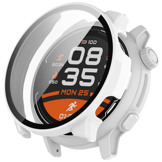 For COROS Pace 2 PC + Tempered Film Integrated Watch Protective Case(White) by buy2fix