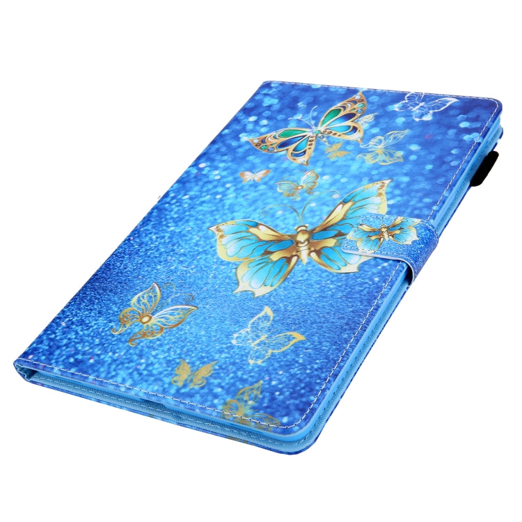 For iPad Pro 11 2024 Colored Drawing Leather Smart Tablet Case(Golden Butterfly) - iPad Pro 11 2024 Cases by buy2fix | Online Shopping UK | buy2fix