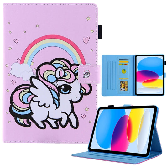 For iPad Pro 11 2024 Colored Drawing Leather Smart Tablet Case(Rainbow Unicorn) - iPad Pro 11 2024 Cases by buy2fix | Online Shopping UK | buy2fix