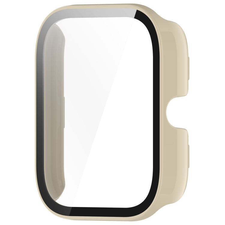 For Xiaomi HayLou GST/GST Lite/RS4 Plus PC + Tempered Film Integrated Watch Protective Case(Ivory White) - Watch Cases by buy2fix | Online Shopping UK | buy2fix