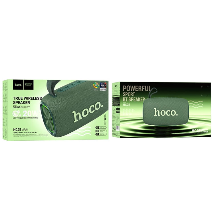 hoco HC25 Radiante Sports Bluetooth 5.2 Speaker Support TWS / FM(Green) - Desktop Speaker by hoco | Online Shopping UK | buy2fix