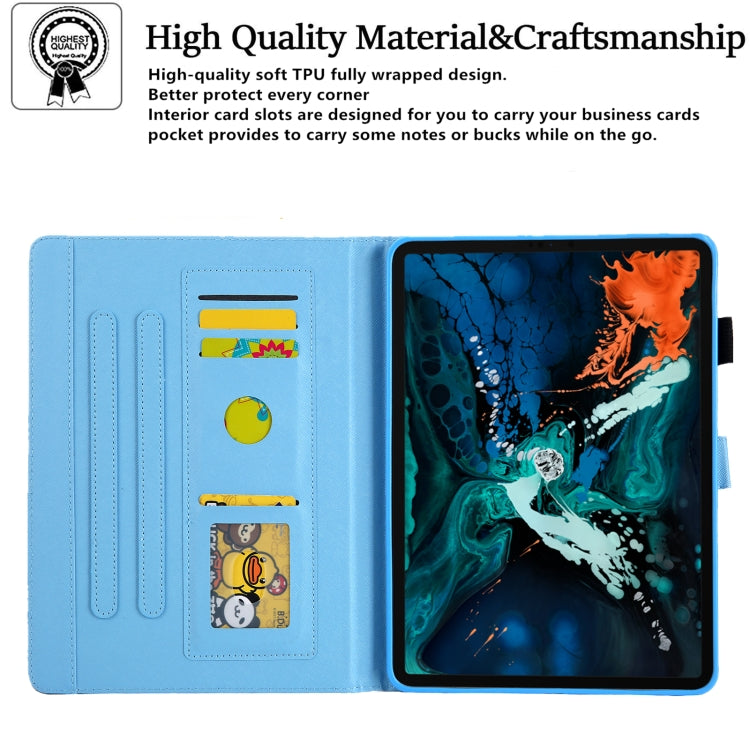 For iPad Pro 11 2024 Colored Drawing Leather Smart Tablet Case(Grid) - iPad Pro 11 2024 Cases by buy2fix | Online Shopping UK | buy2fix