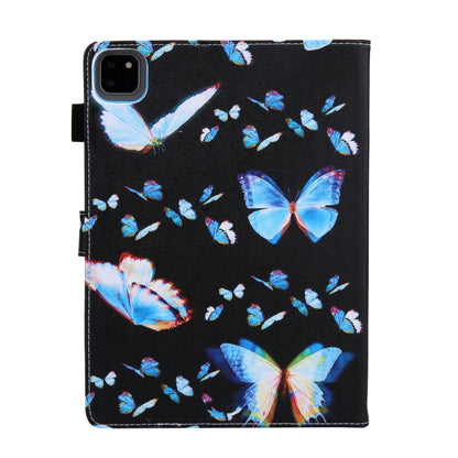 For iPad Pro 11 2024 Colored Drawing Leather Smart Tablet Case(Dream Blue Butterfly) - iPad Pro 11 2024 Cases by buy2fix | Online Shopping UK | buy2fix