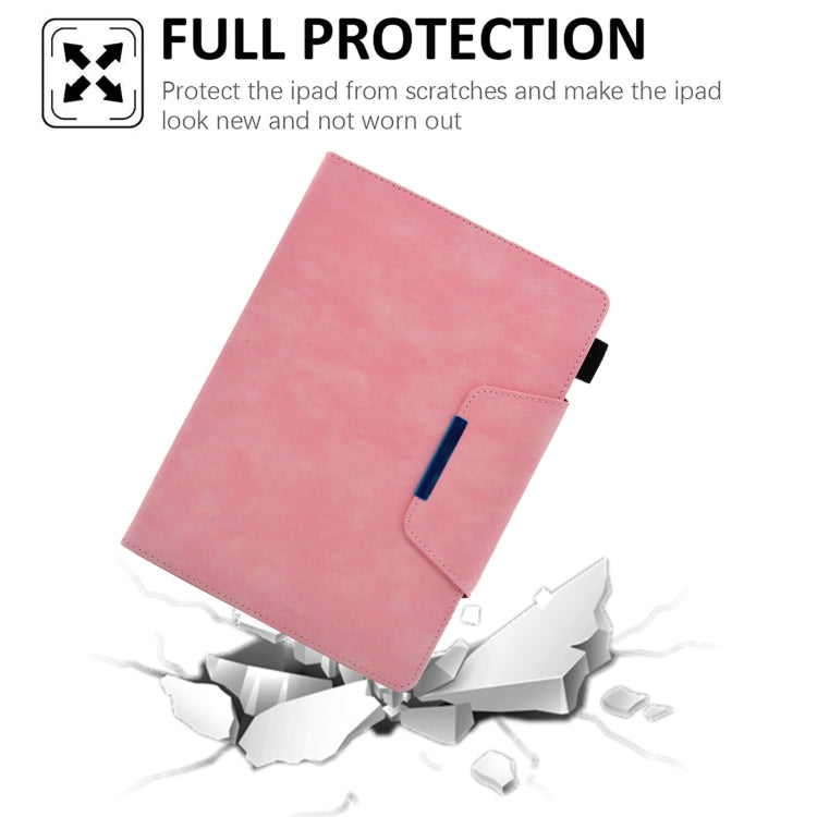 For iPad Pro 11 2025 / 2024 Suede Cross Texture Magnetic Clasp Leather Smart Tablet Case(Pink) by buy2fix