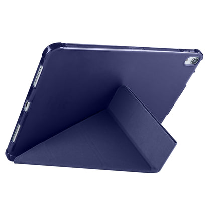 For iPad Pro 13 2024 Multi-folding TPU Leather Smart Tablet Case with Pen Slot(Dark Blue) - iPad Pro 13 2024 Cases by buy2fix | Online Shopping UK | buy2fix