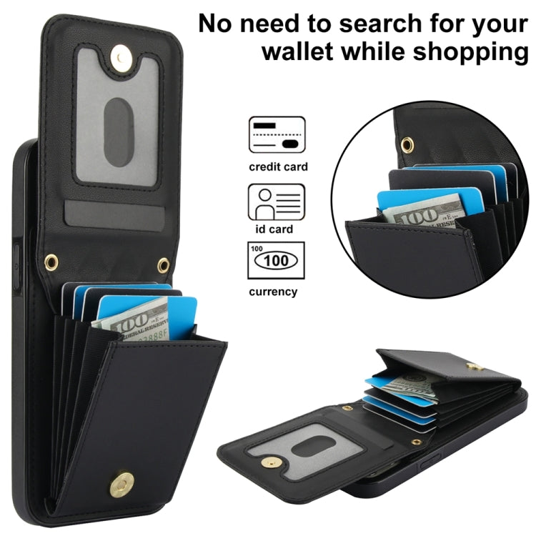 For iPhone 15 Pro Max YM015 Crossbody Rhombic Card Bag RFID Phone Case(Black) - iPhone 15 Pro Max Cases by buy2fix | Online Shopping UK | buy2fix