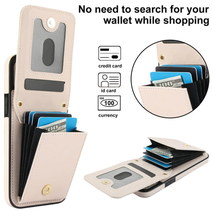 For iPhone 14 Pro YM015 Crossbody Rhombic Card Bag RFID Phone Case(White) - iPhone 14 Pro Cases by buy2fix | Online Shopping UK | buy2fix