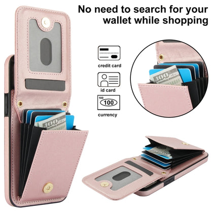 For iPhone 13 Pro YM015 Crossbody Rhombic Card Bag RFID Phone Case(Rose Gold) - iPhone 13 Pro Cases by buy2fix | Online Shopping UK | buy2fix