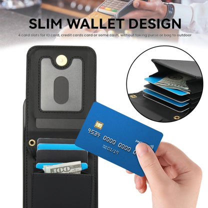 For iPhone 13 Pro Max YM015 Crossbody Rhombic Card Bag RFID Phone Case(Black) - iPhone 13 Pro Max Cases by buy2fix | Online Shopping UK | buy2fix