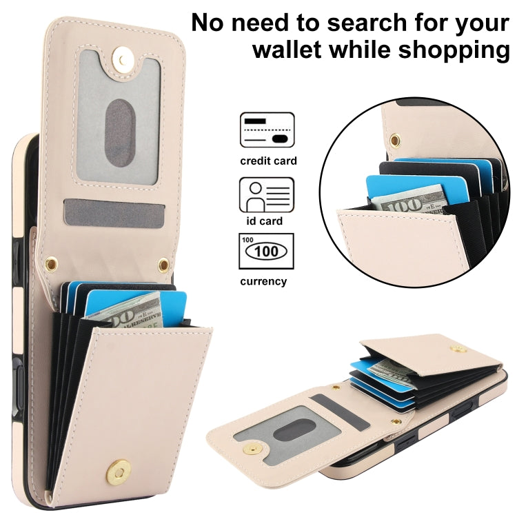 For iPhone 16 Pro Max YM015 Crossbody Rhombic Card Bag RFID Phone Case(White) - iPhone 16 Pro Max Cases by buy2fix | Online Shopping UK | buy2fix