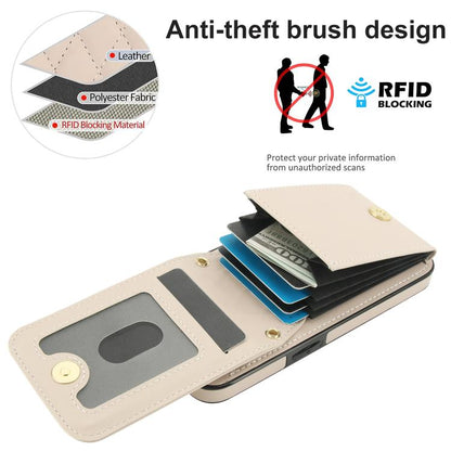 For iPhone 16e YM015 Crossbody Rhombic Card Bag RFID Phone Case(White) - iPhone 16e Cases by buy2fix | Online Shopping UK | buy2fix
