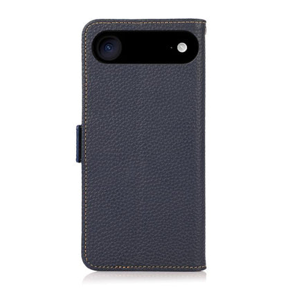 For iPhone 17 Air KHAZNEH Side-Magnetic Litchi Genuine Leather RFID Case(Blue) - iPhone 17 Air Cases by buy2fix | Online Shopping UK | buy2fix