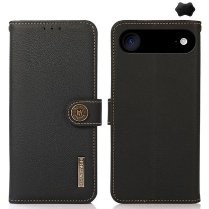 For iPhone 17 Air KHAZNEH Custer Genuine Leather RFID Phone Case(Black) - iPhone 17 Air Cases by buy2fix | Online Shopping UK | buy2fix
