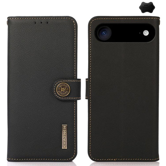 For iPhone 17 Air KHAZNEH Custer Genuine Leather RFID Phone Case(Black) - iPhone 17 Air Cases by buy2fix | Online Shopping UK | buy2fix