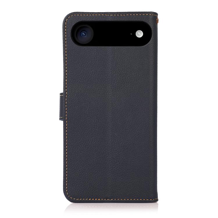 For iPhone 17 Air KHAZNEH Custer Genuine Leather RFID Phone Case(Blue) - iPhone 17 Air Cases by buy2fix | Online Shopping UK | buy2fix