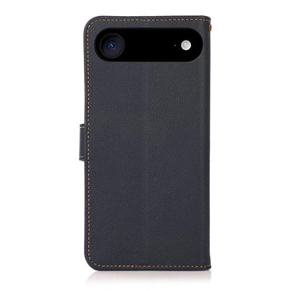 For iPhone 17 Air KHAZNEH Custer Genuine Leather RFID Phone Case(Blue) - iPhone 17 Air Cases by buy2fix | Online Shopping UK | buy2fix